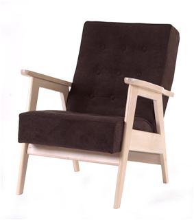 Кресло РЕТРО (беленый дуб / RS 32 - коричневый)