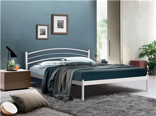 Кровать двуспальная ЭКО+ (120х200/металлическое основание) Белый