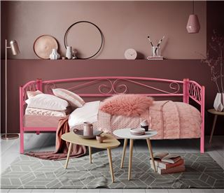 Кушетка Оптима Люкс (90х200/металлическое основание) Розовый